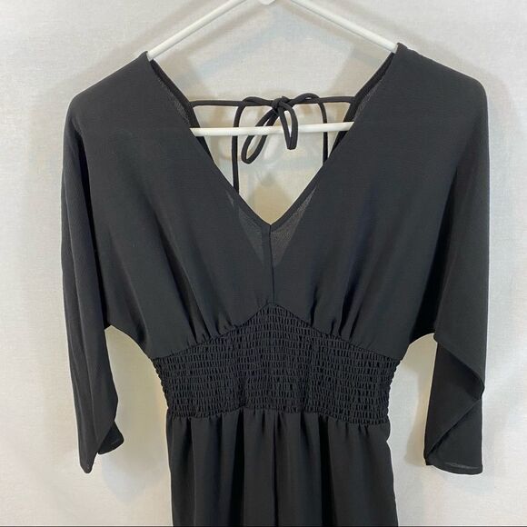 NWT Bepop Black Open Back Wide Leg Jumpsuit Small - Picture 9 of 11